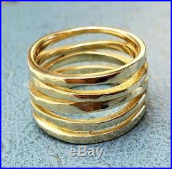 James Avery 14k Stacked Hammered Ring Sz7 Mint Condition, Worn Only Twice