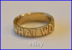 James Avery 14k WWJD What Would Jesus Do Ring Retired US Size 8 1/2