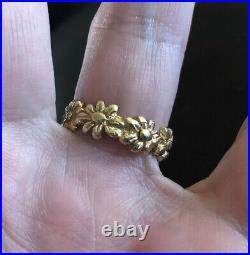 James Avery 14k Yellow GOLD Margarita Daisy Flower Band Ring Size 6.5