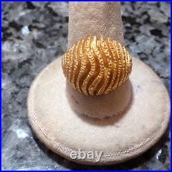 James Avery 14k Yellow Gold 3-d Swirl Dome Ring Excellent Condition Size 7