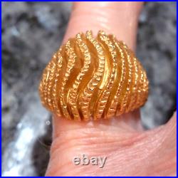 James Avery 14k Yellow Gold 3-d Swirl Dome Ring Excellent Condition Size 7