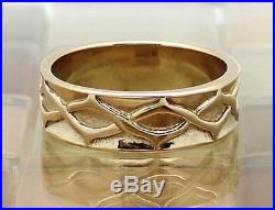 James Avery 14k Yellow Gold Crown of Thorns Wedding Band Ring Sz 8.5, 7G RETIRED