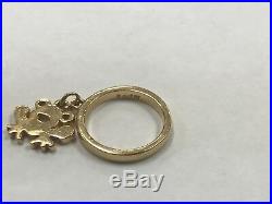 James Avery 14k Yellow Gold Dangle Ring with Frog Charm Size 2.5 JA38