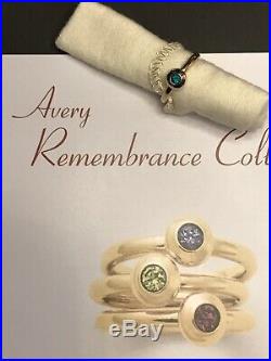 James Avery 14k Yellow Gold Emerald Remembrance Ring sz 6.25 Stackable