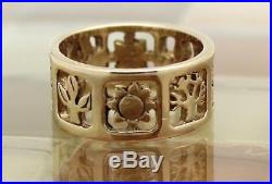 James Avery 14k Yellow Gold Four Seasons Wide Ring, Size 6.5, 5.7 Grams, RETIRED