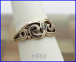 James Avery 14k Yellow Gold Gentle Wave Diamond Ring Size 8.5, 4.3G RETIRED