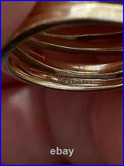 James Avery 14k Yellow Gold Hammered Stacked Ring Size 8