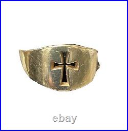 James Avery 14k Yellow Gold Large Crosslet Design Ring Size 11.5
