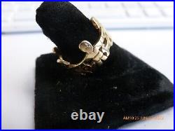 James Avery 14k Yellow Gold Paper Doll Band Ring Children Dogs Flowers Size 7.5