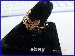 James Avery 14k Yellow Gold Paper Doll Band Ring Children Dogs Flowers Size 7.5
