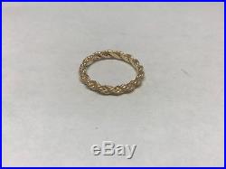 James Avery 14k Yellow Gold Rope Ring/Band Size 7.5 A-1