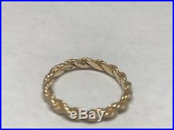 James Avery 14k Yellow Gold Rope Ring/Band Size 7.5 A-1
