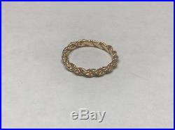 James Avery 14k Yellow Gold Rope Ring/Band Size 7.5 A-2