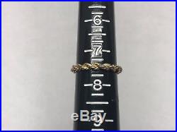 James Avery 14k Yellow Gold Rope Ring/Band Size 7.5 A-2