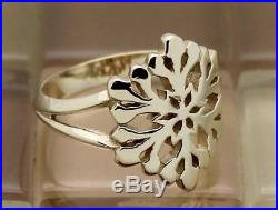 James Avery 14k Yellow Gold Snowflake Crystal Ring Size 8.5, 4.6G RETIRED