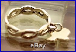 James Avery 14k Yellow Gold Twisted Wire Texas Charm Ring Size 3.5, 3G RETIRED