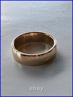 James Avery 14k Yellow Gold Wide Athena Wedding Ring Size 10.5