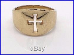 James Avery 14k Yellow Gold Wide Crosslet Ring Size 8.5