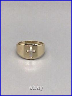James Avery 14k Yellow Gold Wide Crosslet Ring Size 9