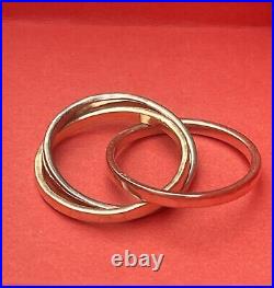 James Avery 14k Yellow, Rose And White Gold Entwined Trio Combo Ring/Size 6