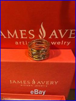 James Avery 14k gold Stacked Hammered Ring Size 7 Retail $650 Over $700 With Tax