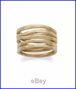 James Avery 14k gold Stacked Hammered Ring Size 7 Retail $650 Over $700 With Tax