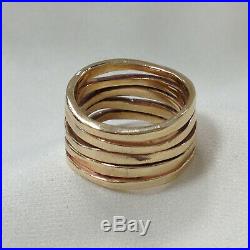 James Avery 14kt Stacked Hammered Ring