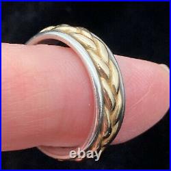 James Avery 14kt & Sterling Braided Ring 6.5 Free Shipping