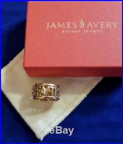 James Avery 14kt Yellow Gold Faith Hope Love Band Ring Size 7, with box & pouch