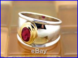 James Avery 18k Gold & Silver Christina Oval Ruby Ring Sz 5.5, 6.8G RETIRED