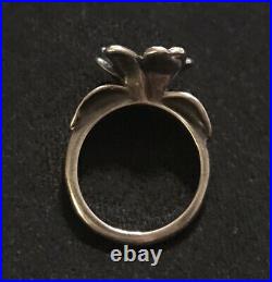 James Avery 18k Gold & Sterling Silver Large April Flower Ring Sz 7 Retired