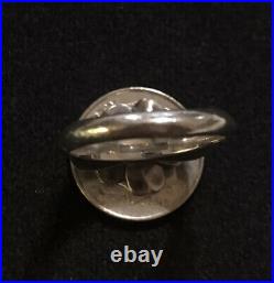 James Avery 18k Gold & Sterling Silver Small April Flower Ring Sz 6.75 Retired