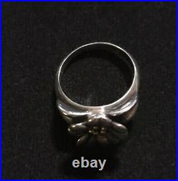 James Avery 18k Gold & Sterling Silver Small April Flower Ring Sz 6.75 Retired