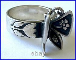 James Avery 3D Mariposa Butterfly Sterling Silver 925 Ladies Ring Size 8.5