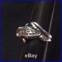 James Avery 3-D Frog Toad Wrap Ring Retired Size 8 Sterling Silver