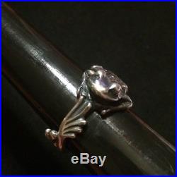 James Avery 3-D Frog Toad Wrap Ring Retired Size 8 Sterling Silver