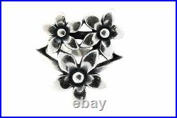 James Avery 3 Flower Daisy Bouquet Ring size 8.5 Sterling Silver