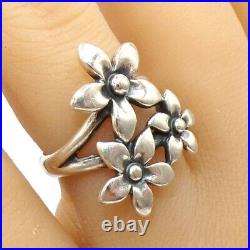James Avery 3 Flower Daisy Bouquet Sterling Silver Ring Size 7 LLH3