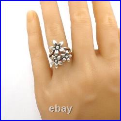 James Avery 3 Flower Daisy Bouquet Sterling Silver Ring Size 7 LLH3