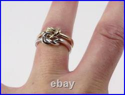 James Avery 585 14k Yellow Gold & 925 Ss Love Knot Band Ring Size 8/t58/uk-q