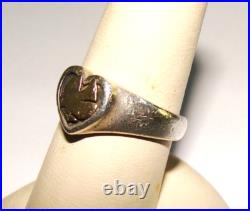 James Avery 6.8g Sterling Silver & 14K Yellow Gold Dove Bird Heart Ring SZ 8