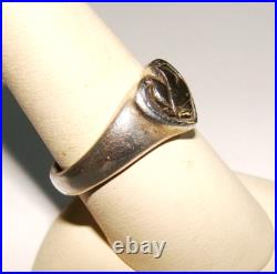 James Avery 6.8g Sterling Silver & 14K Yellow Gold Dove Bird Heart Ring SZ 8