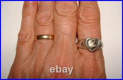 James Avery 6.8g Sterling Silver & 14K Yellow Gold Dove Bird Heart Ring SZ 8