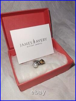 James Avery. 925 Retired Ring Pearl and Scarce JA Bronze Sz 5.25-5.5 Marlowe