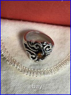 James Avery 925 STERLING SILVER Spanish Lace Ring with Citrine SIZE 6.0