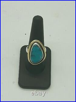 James Avery. 925 Silver/BronzeTurquoise Puerto De Luna Turquoise Ring Size 8.5
