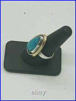 James Avery. 925 Silver/BronzeTurquoise Puerto De Luna Turquoise Ring Size 8.5
