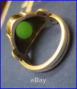 James Avery 925 Silver Floral Ring with Green Jade/Chrysoprase Size 8, 8.1g RARE