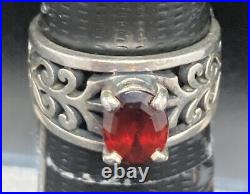 James Avery 925 Sterling Silver Adoree Ring with Garnet 5.3 Grams