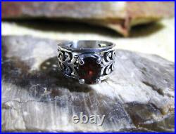 James Avery 925 Sterling Silver Adoree Ring with Garnet Size 5.0